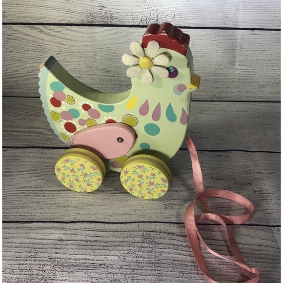 Djeco Cotcotte Hen Pull Along Wooden Toy - Picture 1 of 5